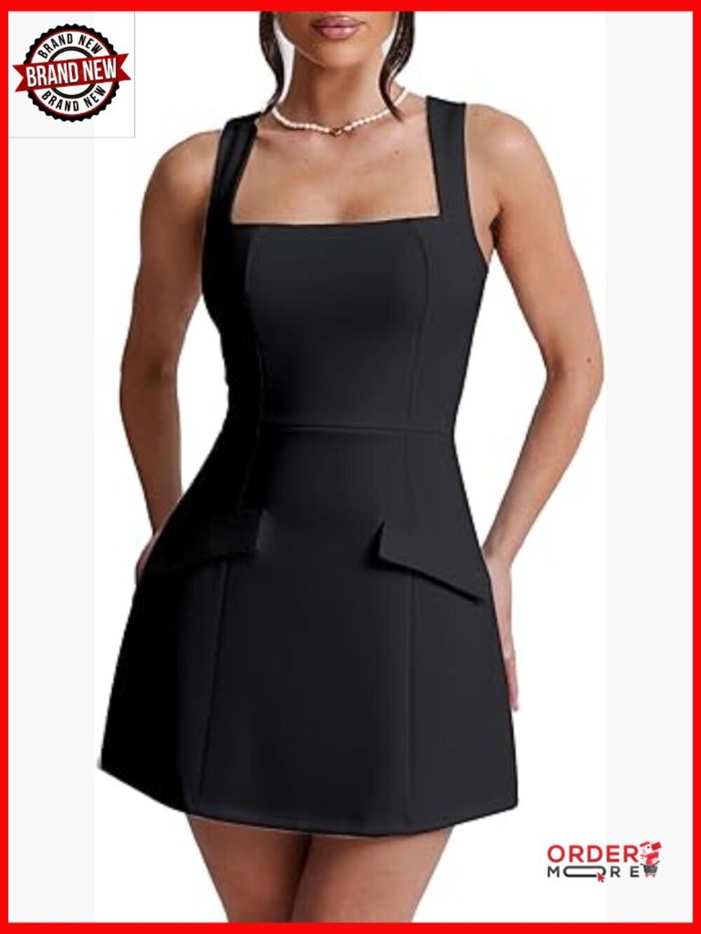 Sexy Bodycon Corset Mini A-Line Dress Sleeveless Square Neck Party
